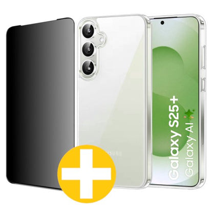 Samsung S25+ transparant hoesje met privacy glas