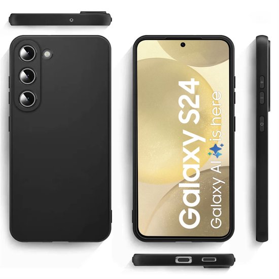 Siliconen hoesje en privacy screenprotector voor Samsung S24