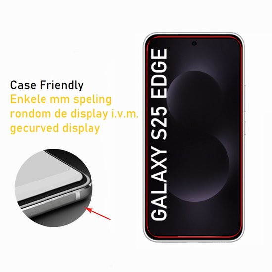 Lennexo Tempered Glass Screenprotector Geschikt Voor Samsung Galaxy S25 EDGE