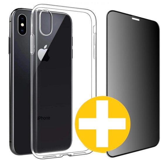iPhone XS Max Transparant Hoesje met Privacy Glas