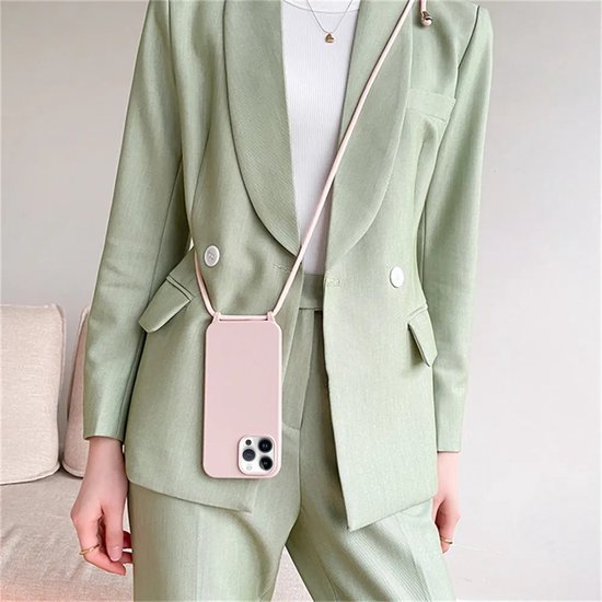 Armordrop siliconen hoesje met koord voor iPhone 15