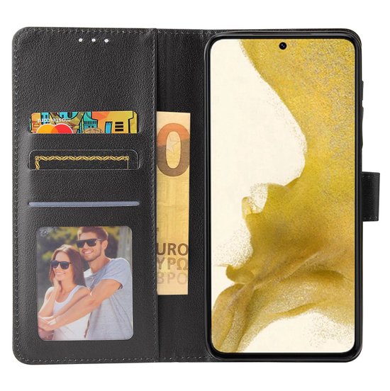 Lennexo BookCase Wallet Hoesje Samsung Galaxy S22 Plus Zwart