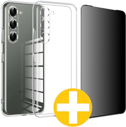 Samsung Galaxy S24 transparant hoesje en privacy screenprotector