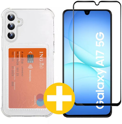 Lennexo pashouder hoesje met screenprotector voor Samsung A17