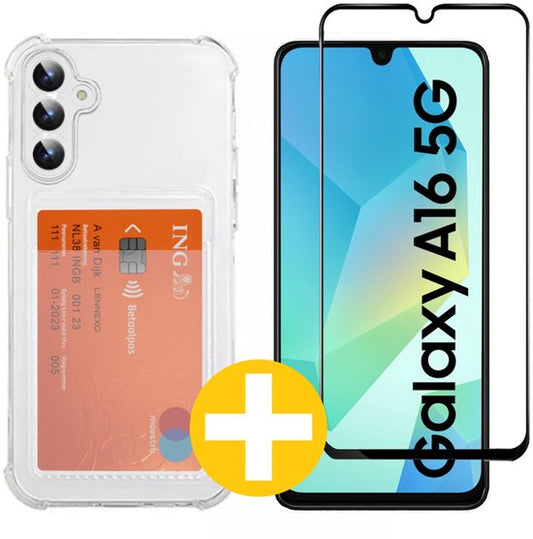 Lennexo pashouder hoesje met screenprotector voor Samsung A16