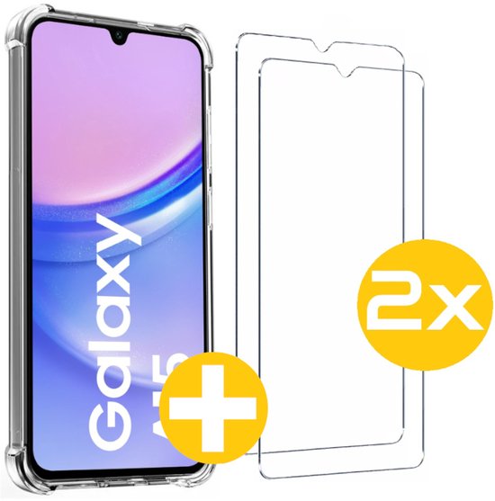 Anti-shock hoesje met screenprotector voor Samsung A15
