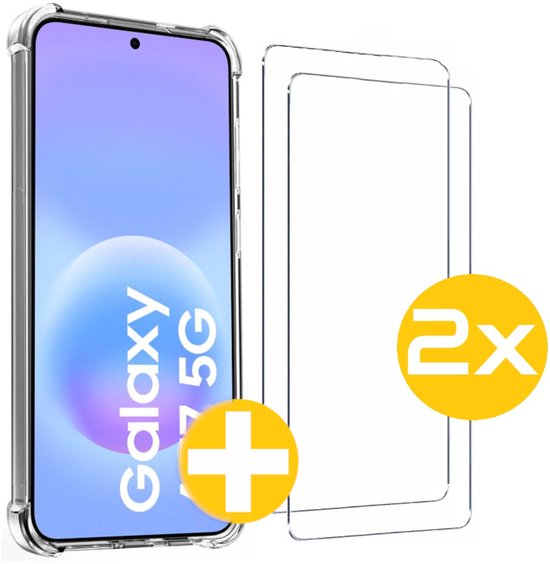 Anti-Shock Hoesje met 2x Screenprotector Geschikt voor Samsung A57