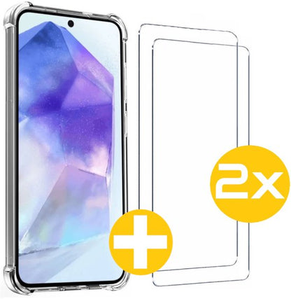 Anti-shock hoesje en screenprotector voor Samsung A55