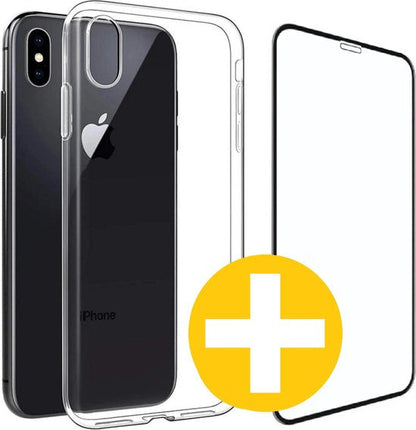 Lennexo transparant hoesje met screenprotector voor iPhone XS Max