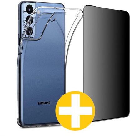 Samsung Galaxy S22+ Transparant Hoesje met Privacy Screenprotector