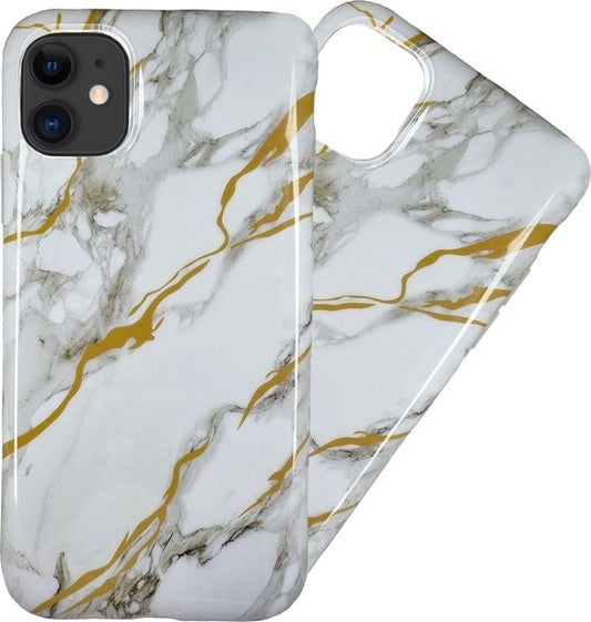 Lennexo siliconen marmer hoesje voor iPhone 12 / 12 Pro
