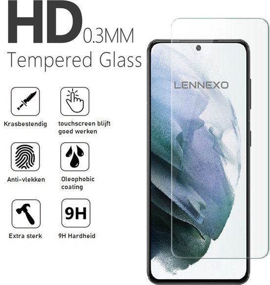 Lennexo Tempered Glass Screenprotector Geschikt Voor Samsung Galaxy S22