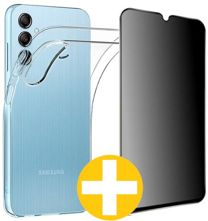 Samsung A34 transparant hoesje en privacy screenprotector