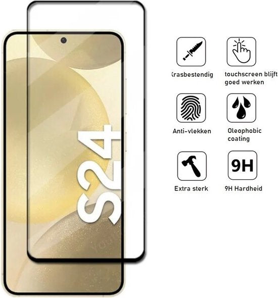 Full Cover Tempered Glass Screenprotector voor Samsung Galaxy S24