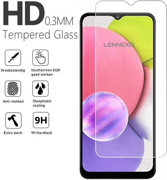 Lennexo Tempered Glass Screenprotector voor Samsung Galaxy A33 5G 2-pack