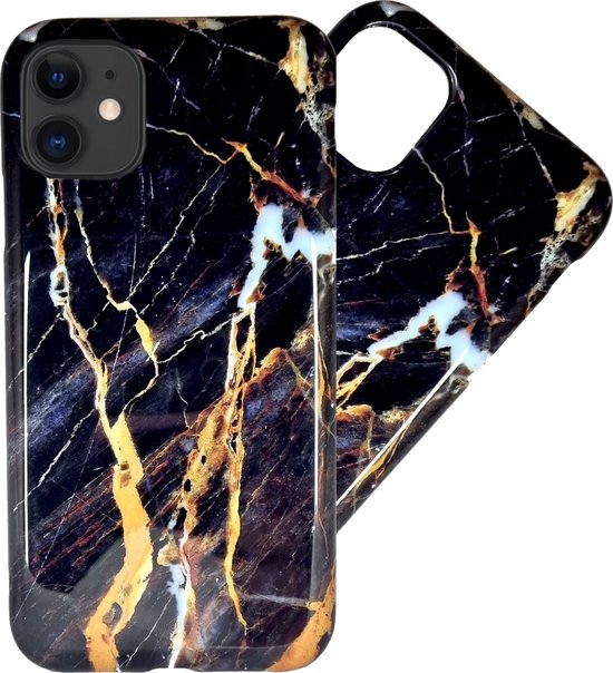 Lennexo Luxe Marmeren Siliconen Hoesje Voor iPhone 11