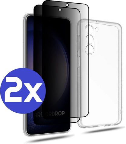 ArmorDrop Samsung S23 transparant hoesje met privacy screenprotector
