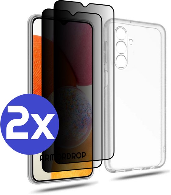 ArmorDrop transparant hoesje met privacy screenprotector voor Samsung A14