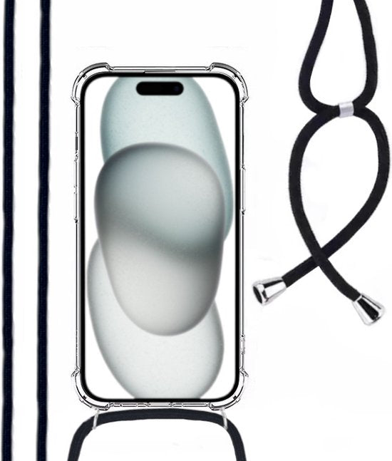 Lennexo shockproof telefoonhoesje met koord voor iPhone 15