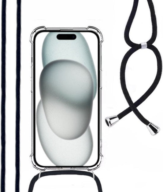 Lennexo shockproof telefoonhoesje met koord voor iPhone 15