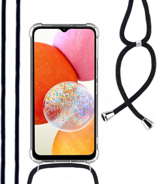 Lennexo shockproof telefoonhoesje met koord voor Samsung Galaxy A14