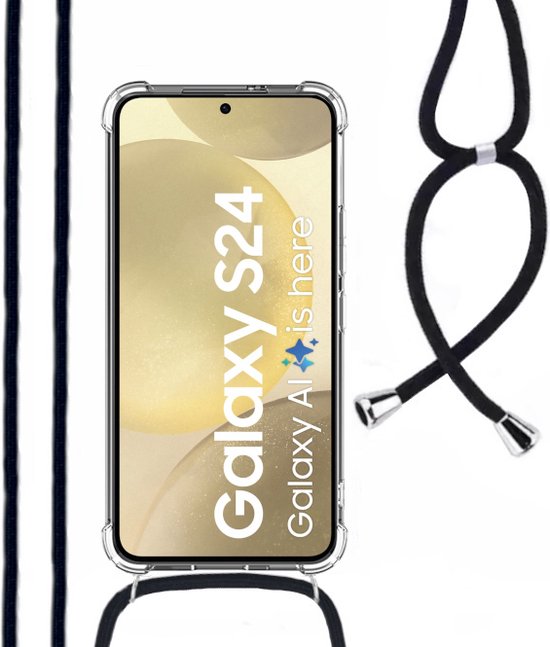 Lennexo Shockproof Telefoonhoesje met Koord Geschikt voor Samsung S24