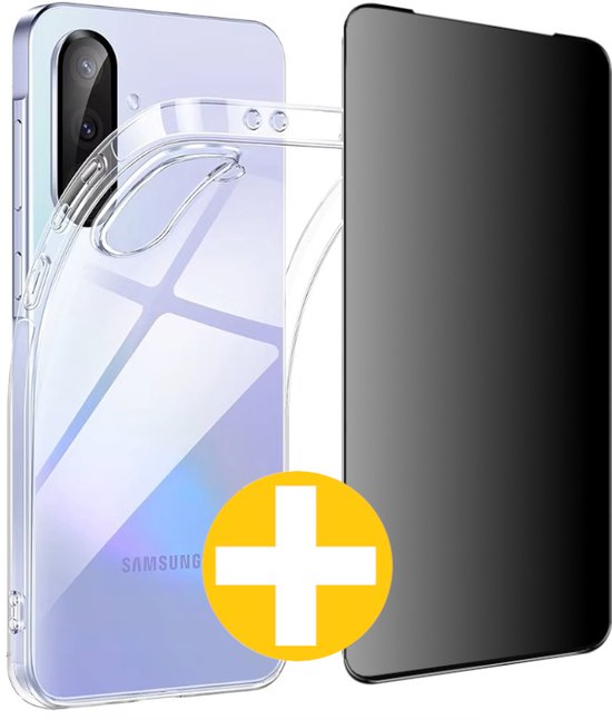 Transparant Hoesje en Privacy Screenprotector Geschikt Voor Samsung A37