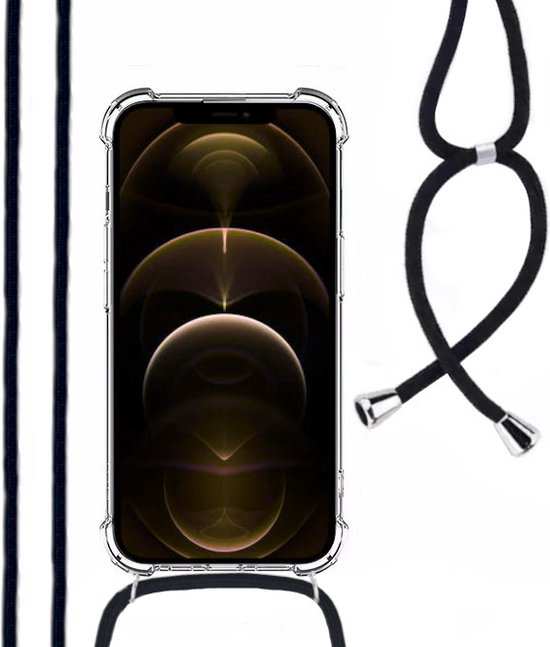 Lennexo shockproof telefoonhoesje met koord voor iPhone 12 Pro Max