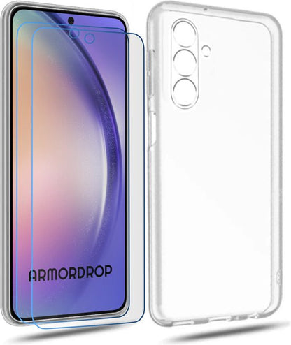 ArmorDrop transparant telefoonhoesje met 2 screenprotectors voor Samsung A54