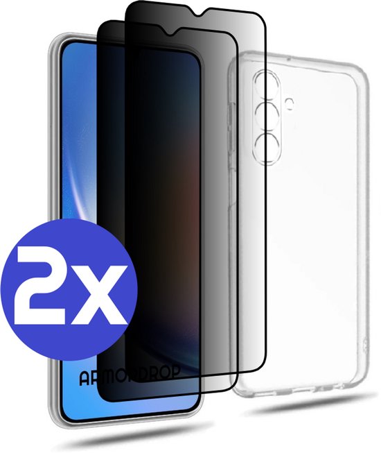 ArmorDrop transparant hoesje met privacy screenprotector voor Samsung A34