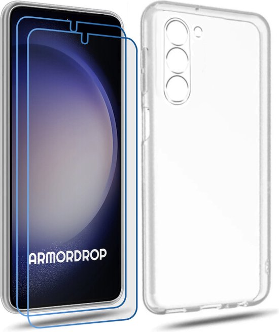 ArmorDrop Samsung S23 transparant hoesje met 2 screenprotectors