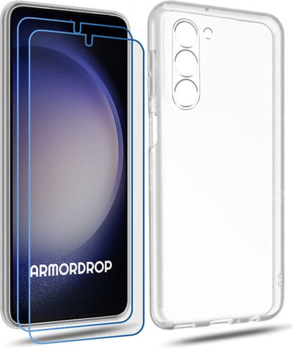 ArmorDrop Samsung S23 transparant hoesje met 2 screenprotectors