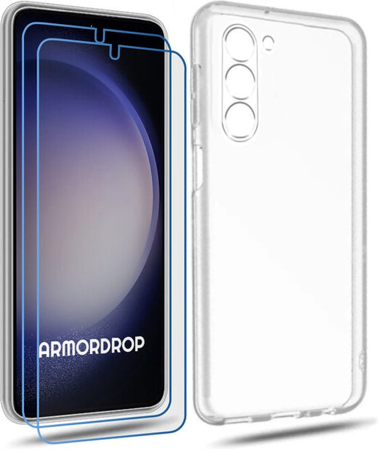 ArmorDrop Samsung S23 transparant hoesje met 2 screenprotectors