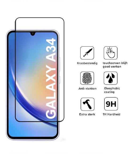 Lennexo hoesje en screenprotector voor Samsung A34