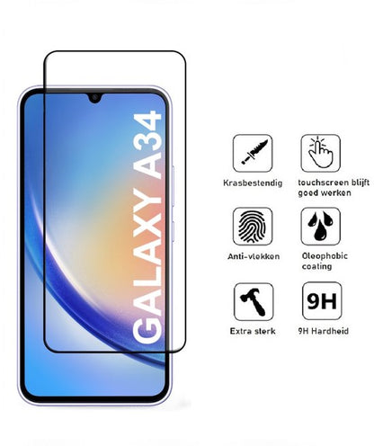 Lennexo hoesje en screenprotector voor Samsung A34