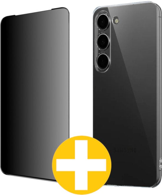 Transparant hoesje en privacy screenprotector voor Samsung S23+