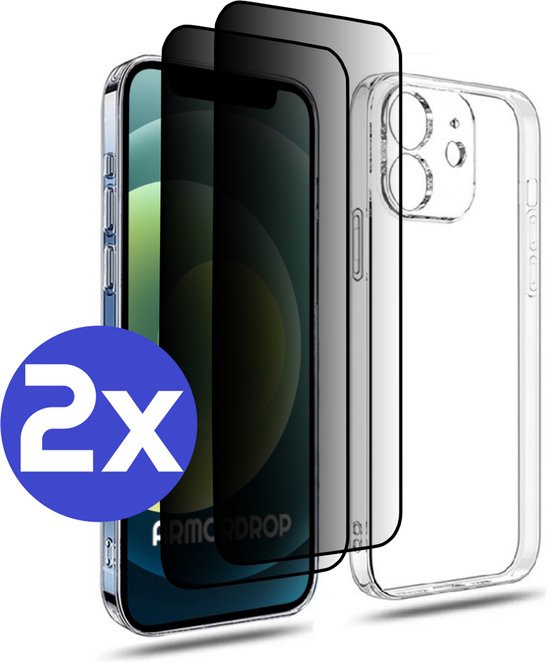ArmorDrop transparant hoesje met privacy screenprotector voor iPhone 12 Mini