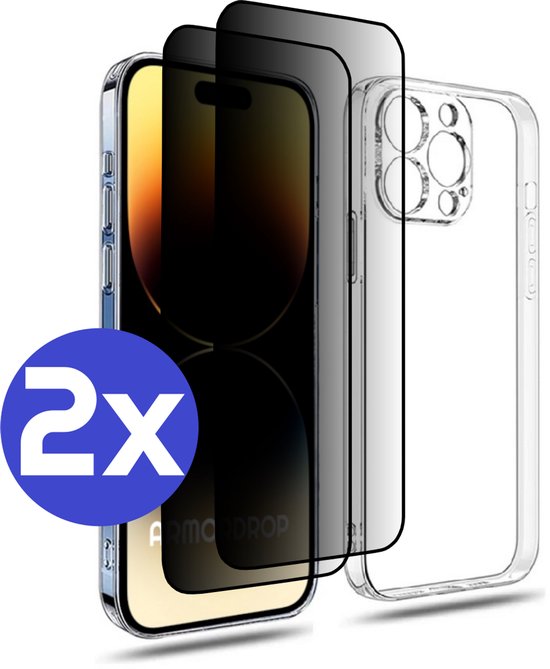 ArmorDrop transparant hoesje met privacy screenprotector iPhone 14 Pro Max