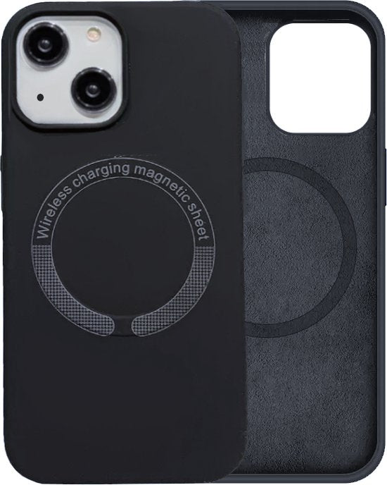 Magnetisch siliconen hoesje voor iPhone 14 zwart