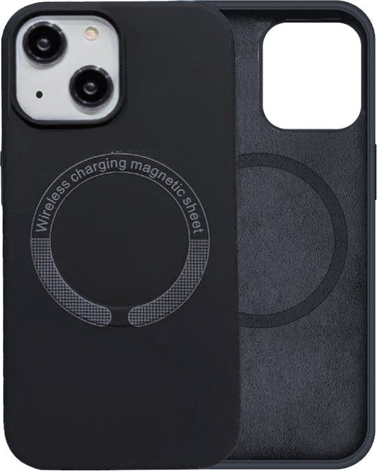 Magnetisch siliconen hoesje voor iPhone 14 zwart