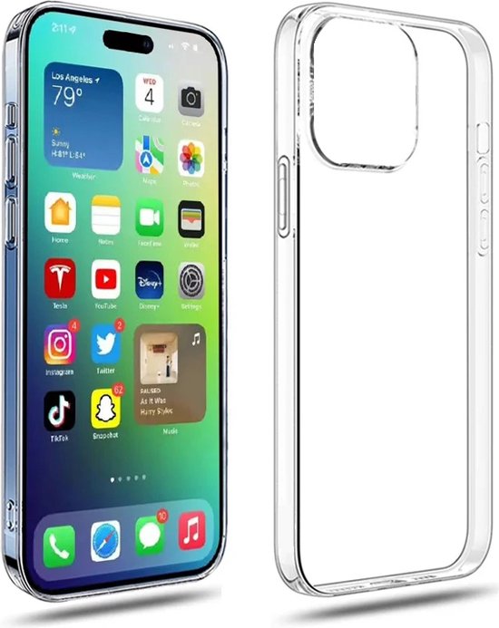 Lennexo transparant siliconen hoesje voor iPhone 14 Pro