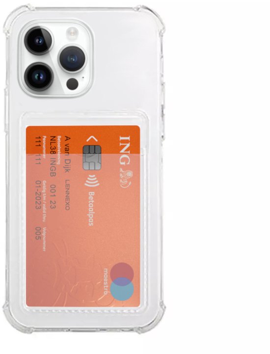Lennexo pashouder schokbestendig telefoonhoesje voor iPhone 16 Pro Max