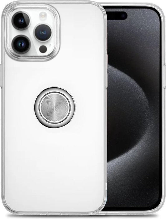 Armordrop transparant telefoonhoesje met ring voor iPhone 15 Pro