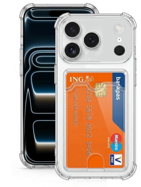 Lennexo iPhone 17 Pro pashouder hoesje