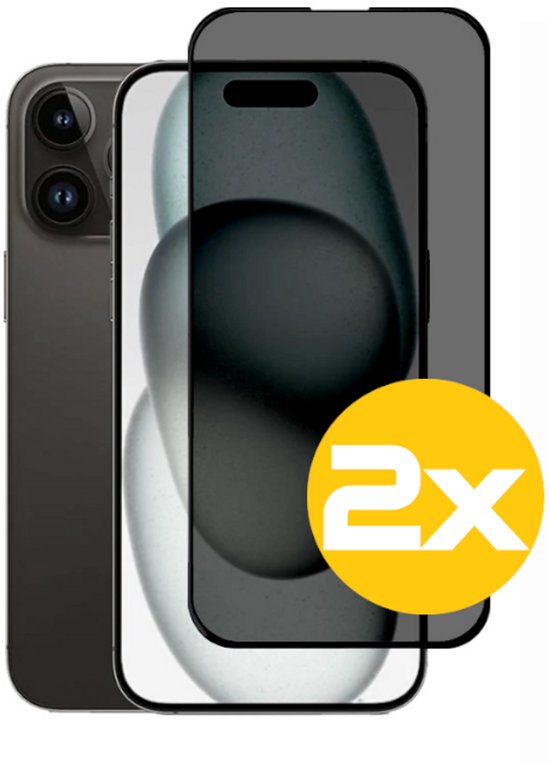 Lennexo Privacy Screenprotector voor iPhone 15 - 2 Stuks
