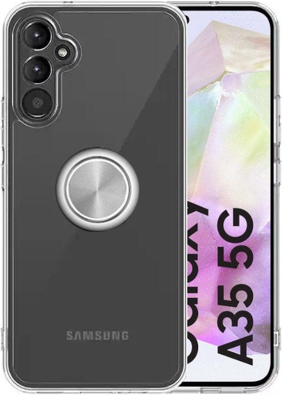 Armordrop transparant telefoonhoesje met ring voor Samsung A35