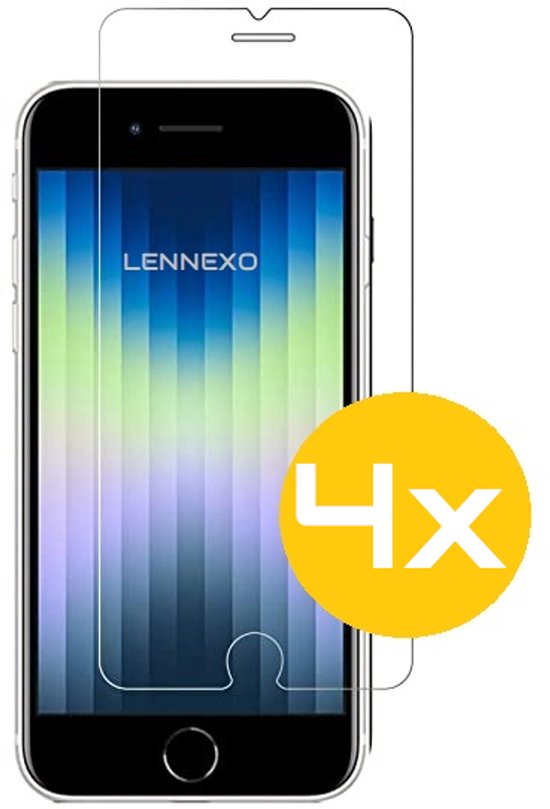 Lennexo Tempered Glass Screenprotector Geschikt voor iPhone SE/8/7