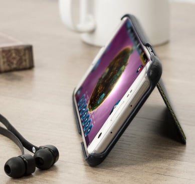 Galaxy S7 Edge leren backcover hoesje met pasjeshouder