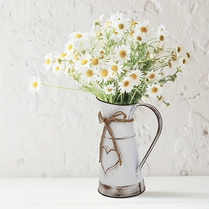 Vintage Franse Metalen Melkkan Vaas