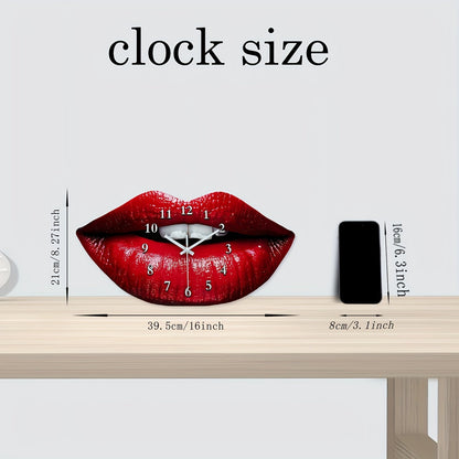 Constantplanet stille rode lippen wandklok